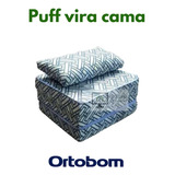 Puff Vira Cama Colchão + Travesseiro Solteiro 3 Em 1 Ortobom