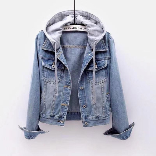 Chaqueta Vaquera Manga Corta Azul S-5xl