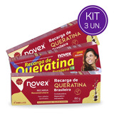 Kit 3 Reconstrução Capilar Novex Recarga Queratina 80ml 80g