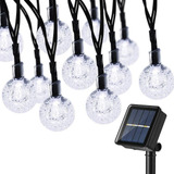 Guirnalda De 100 Luces Led Solares Impermeables 12m, Blanco