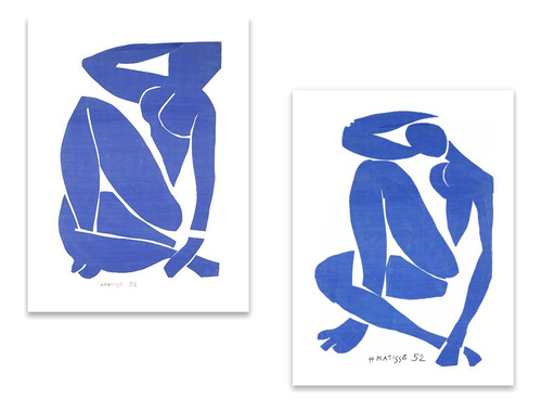 Set 2 Cuadros Canvas Desnudo Azul Iii Y Iv Matisse 30x40 