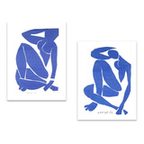 Set 2 Cuadros Canvas Desnudo Azul Iii Y Iv Matisse 30x40 