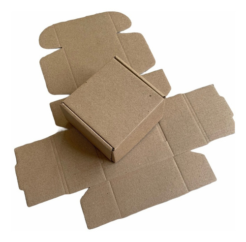 100 Cajas Cartón De 10cm X 10cm X 4cm  Autoarmable
