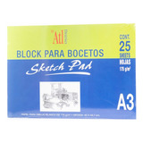 Block Bocetos Dibujo Acuarela Atl Lapices Sketchbook 175g A3