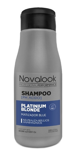 Shampoo Matizador Azul  Platinium Blonde Novalook 800ml