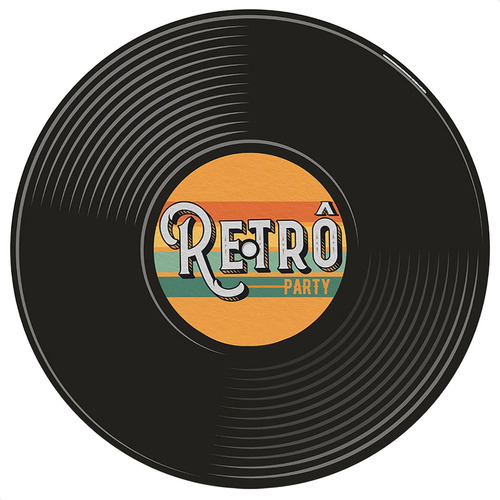 Painel Redondo Sublimado 3d Vintage Retro Tecido - 1,5x1,5m