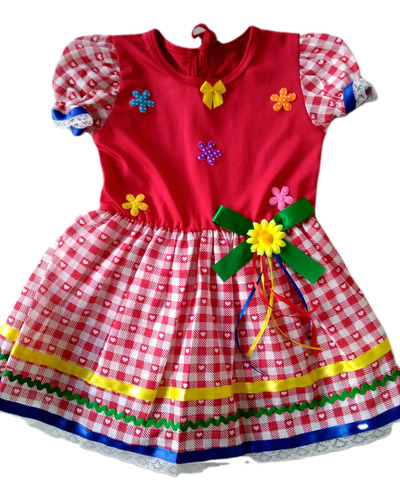 Vestido Junino Bebê Caipira  Festa Junina Baby