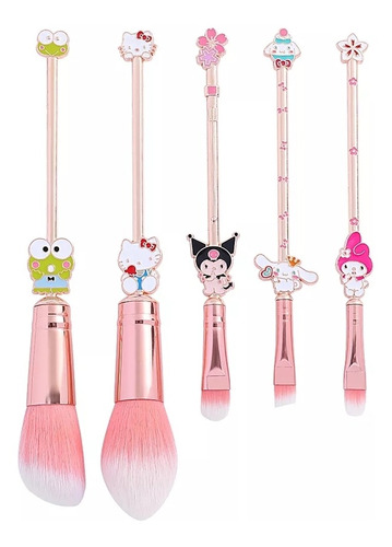 Set De Brochas Para Maquillaje De Hello Kitty Y Sus Amigos 