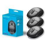 Mouse Para Pc Óptico Usb 1200dpi Atacado/revenda Kit Com 03
