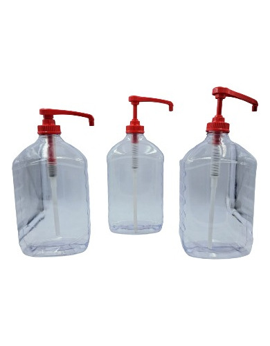 Botella De Plastico Transparente Dispensador De Gel 3pz 2lts