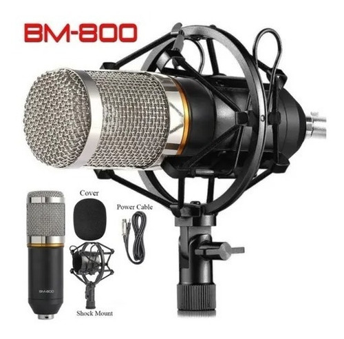 Microfone Estúdio Profissional Condensador Bm-800 