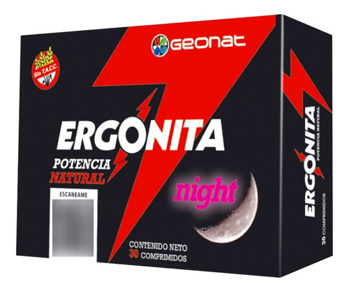 Geonat Ergonita Night Energizante Potencia Natural 30 Comp