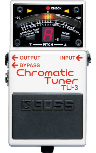 Pedal Afinador Tu 03 Cromatico Boss Branco Guitarra E Baixo 