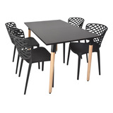 Combo Comedor Eames Mesa 1,20 X 80 Y 4 Sillas Calegari