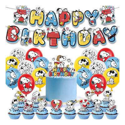 Ngj Kit De Decoracion Cumpleaños Globos Snoopy 30pcs Decoración Para Fiesta De Cumpleaños Con Temática De Snoopy | Meses sin interés