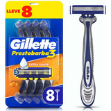 Gillette Prestobarba3 Rastrillo Con 3 Hojas Por 8 Unidades Extra Suave