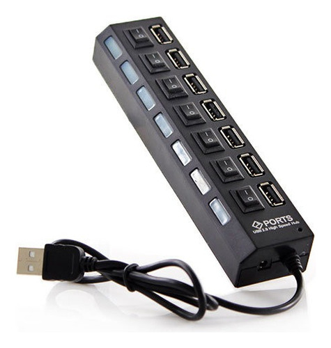 Zapatilla Usb 2.0, 7 Puertos Hi Speed Alta Velocidad.