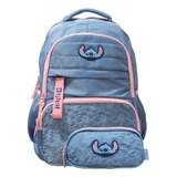 Mochila Costas Stitch + Estojo Grande Up4you Original Disney