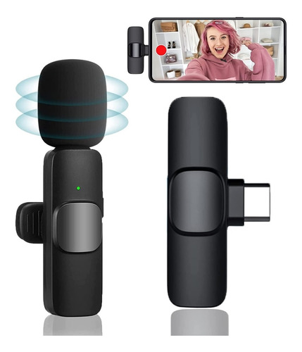 Micrófono Tipo C Para Samsung Lavalier Solapa Inalámbrico