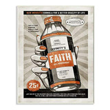 Stupell Industries Faith Formula Funny Vintage Comic Book, D