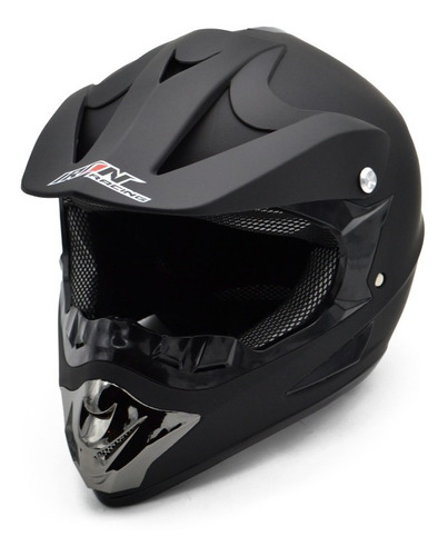 Casco Negro Mate Moto Cross Ir-850 Certificacion Dot Racing