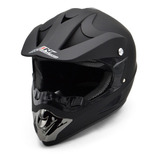 Casco Negro Mate Moto Cross Ir-850 Certificacion Dot Racing