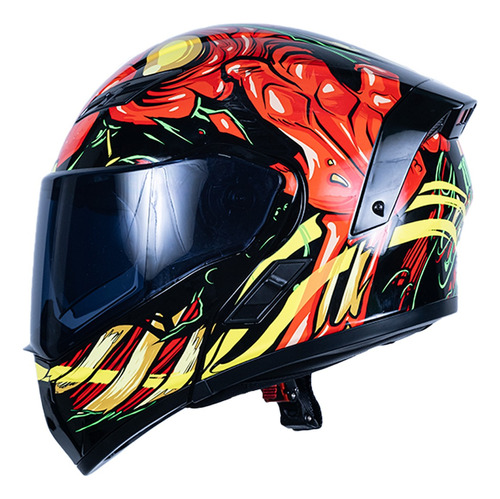 Casco Kov Estelar Zombie Roj Certificado Dot Luz Led Pulsar 