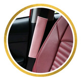 Kit Funda Cinturon Seguridad Rosa Coche Almohadilla 2 Piezas