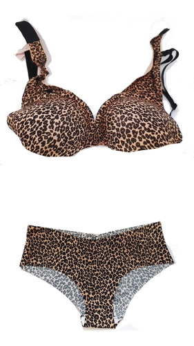 Conjunto Lingerie Victoria's Secret Oncinha