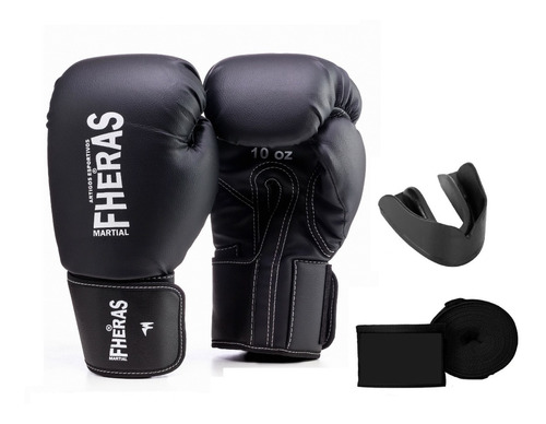 Kit Boxe Muay Thai Fheras Luva Bandagem Bucal Feminino Top