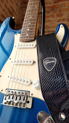 Guitarra Eléctrica Leonard Stratocaster Azul Y Blanca.