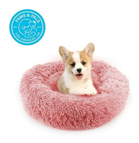 Cama Para Perros- Gatos Mascota Redonda Suave Antideslizante Color Rosa