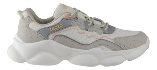 Sneaker Capa De Ozono Para Mujer Urbano 603201 Beige Moda~ | Meses sin interés