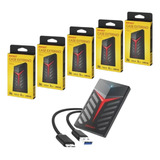 Kit 5 Cases Hd Ssd Externo Pc Gamer Led Usb 3.0 Sata