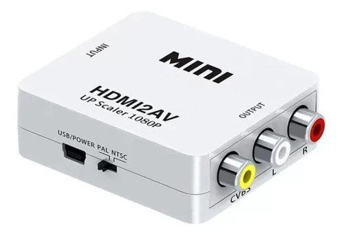 Conversor Hdmi Para Av Rca Vídeo Saída De Áudio P2 Usb 1080p