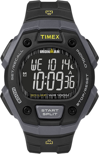 Reloj Hombre Timex Ironman 42 Mm Wr 100m Tw5m187009j Color De La Correa Negro Color Del Bisel Negro Color Del Fondo Negro