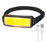 Linterna Frontal Led Cob Recargable Usb, Superbrillante