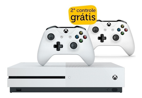 Xbox One S 1tb Branco 2º Controle Sem Fio Branco Grátis M