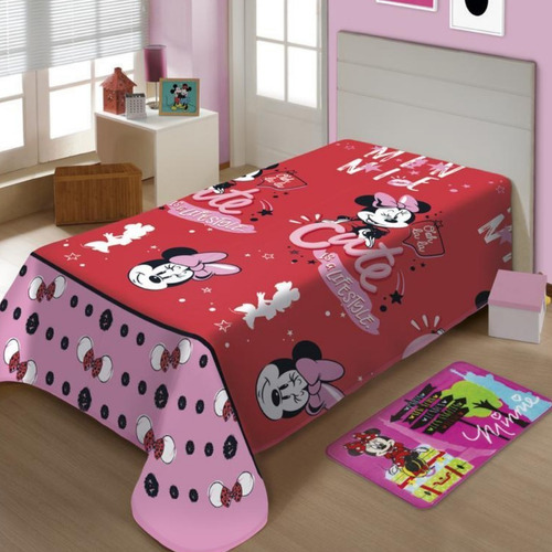 Manta Mantinha Soft Cobertor Infantil  Disney Jolitex Minnie