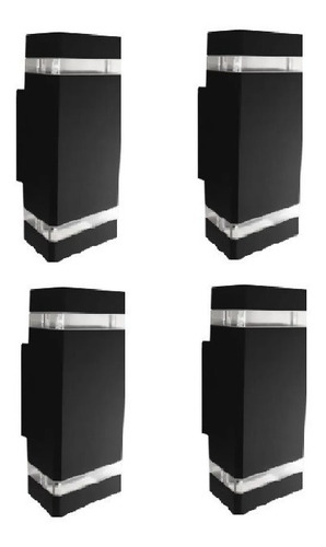 Lampara Bracket Moderna Para Muro Pared Exterior Negro X 4