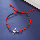 Hermosa Pulsera Hilo Rojo Con Nudo De Brujas Protección