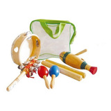 Set Percusión Infantil Parquer Tz5b Maracas Pandeiro Cuota