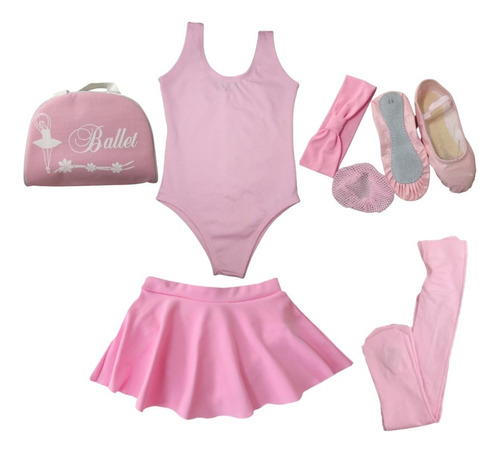 Kit Roupa De Ballet Infantil ( Collant Regata E Saia De Cós)