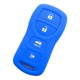 Funda Silicon Llave De Nissan 4 Botones En Azul