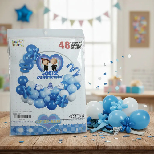 Kit De 48 Globos Con Estante Para Celebración Cumpleaños