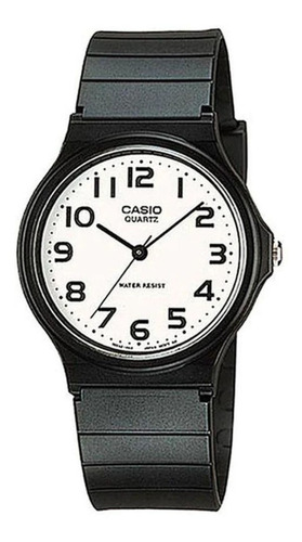 Reloj Clasico Casio Mq-24 Numeros Arábigos Fondo Blanco