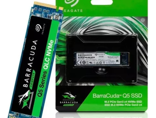 Ssd Seagate Barracuda Q5 M.2 Nvme 500gb M.2 2280 Pcie Gen3x4 Zp500cv3a001 Velocidade Leitura 2300mb/s Velocidade Gravação 900mb/s Cor Preto