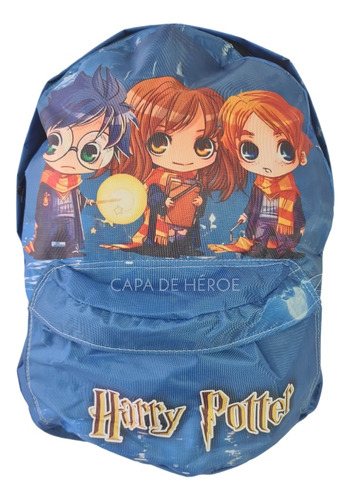 Mochila Harry Potter Hermione Ron Wesley Libro Varita Escola
