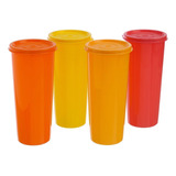 Juego De 4 Vasos Gigantes De Plastico Tupperware