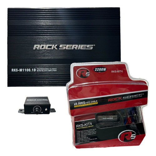 Amplificador Rock Series 2200w + Kit De Instalacion Kit 4 